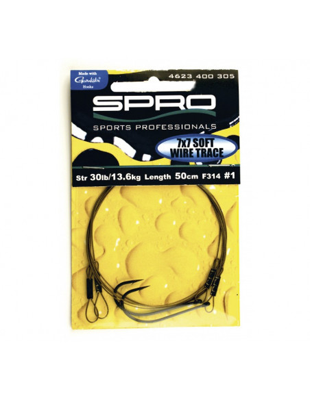 Spro Pike Fighter Predator Single Hook Trace 50 cm / 13,6 kg.