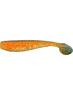 Relax King Shad 4", Fb.: Fluogrün-Kristall-Multiglitter/Orange