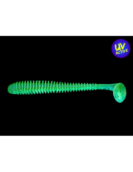 Keitech Swing Impact 2", Fb.: Motoroil / Chartreuse
