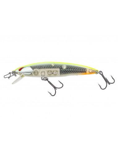 Nories Laydown Minnow Just Wakasagi Wobbler, Fb.: BB Trick Chartreuse