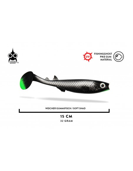 Fishing Ghost RenkyShad V2 15 cm / Fb.: Black Apple