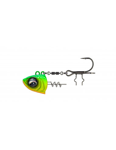 Savage Gear Monster Vertical Heads Screw 80 g. - 1/0, Fb.: Chartreuse