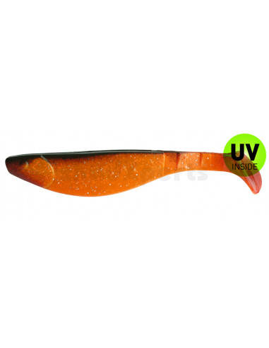 Kopyto River 6" , Fb. Clear-Fluoorange-Glitter-Schwarz