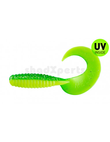 Relax Kopyto FAT Grub Twister 13 cm, Fb.: Fluogelb/Grün Glitter