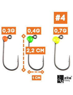 Zite Fishing Tungsten Pro Sharp Jighaken Gr.4 Neon 2