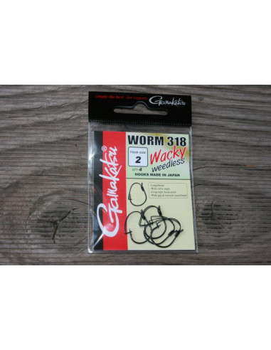 Gamakatsu Worm 318 Wacky Weedless Krautschutzhaken, Gr. 2