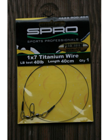 Spro Predator 1x7 Titanium Vorfach 40 cm, Tragk.: 18,2 kg