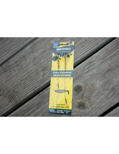 Spro Pike Fighter Shad Double Wire Stinger 12 cm + 8 cm / 18 kg.