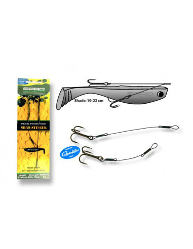 Spro Pike Fighter Shad Double Wire Stinger 12 cm + 8 cm / 18 kg.
