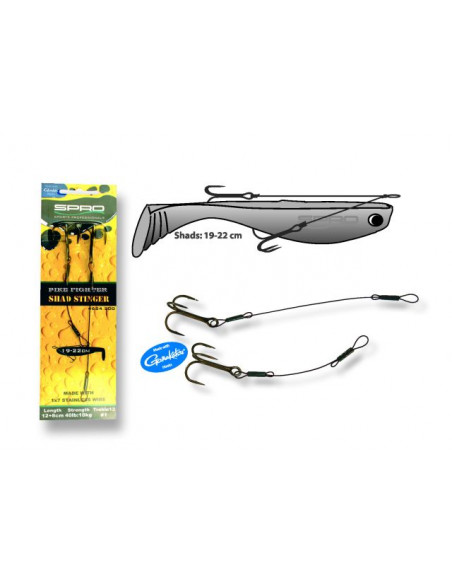 Spro Pike Fighter Shad Double Wire Stinger 12 cm + 8 cm / 18 kg.