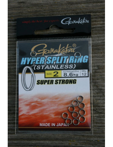 Gamakatsu Hyper Split Ring Sprengring Gr. 2, Tragk.: 8,6 kg