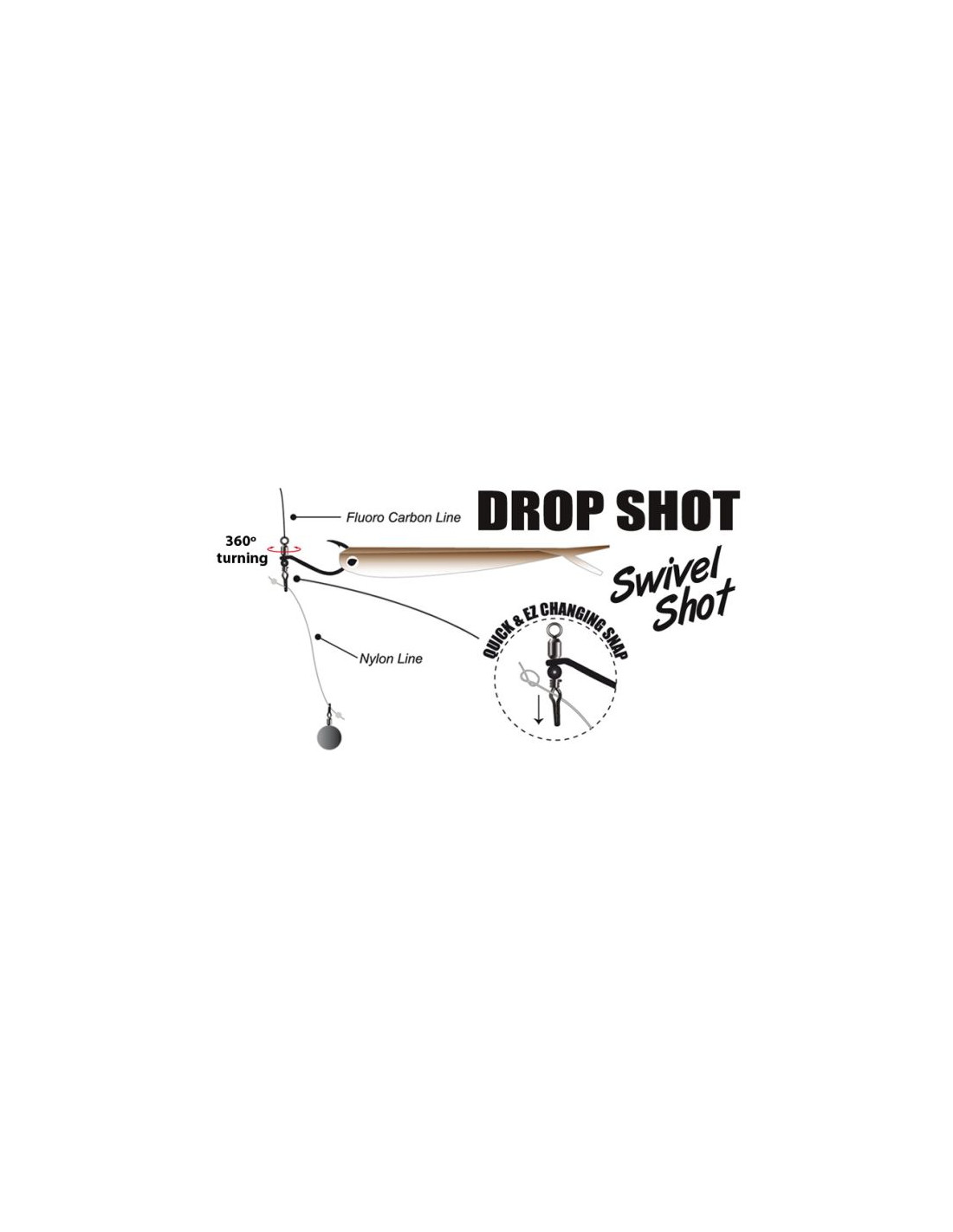 Gamakatsu Drop Shot Swivel Shot - hak 2/0