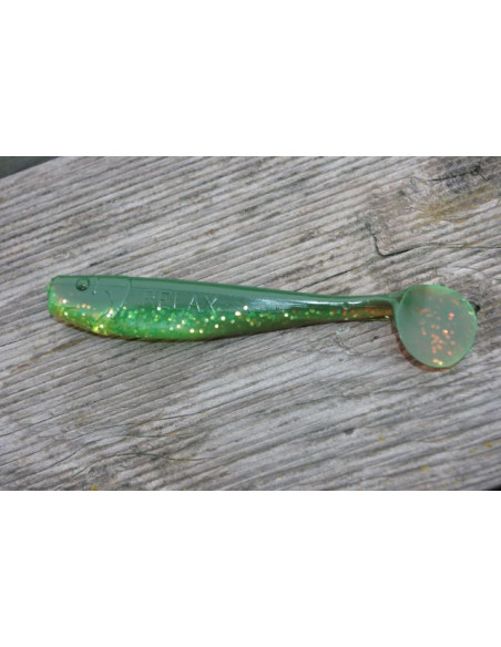 Relax King Shad 4", Fb.: Grün-Glitter-Motoroil