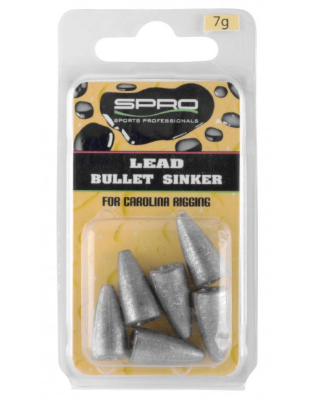 Spro Lead Bullet Sinkers 7 g.