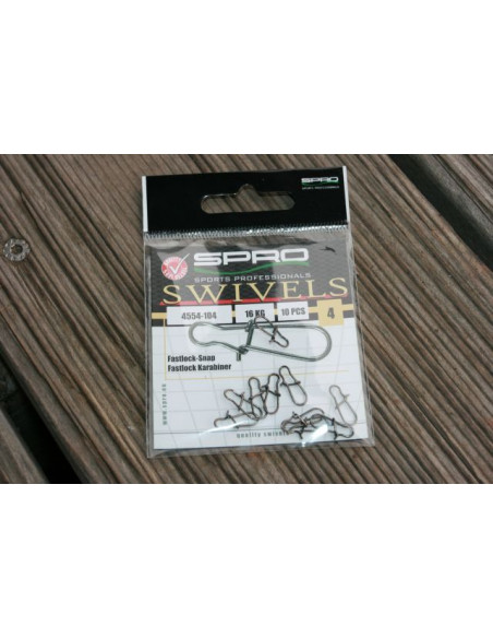Spro Fast Lock Karabiner Gr.4, 16 kg Tragkraft