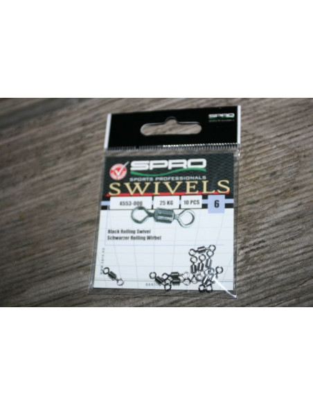 Spro Black Rolling Swivel Tönnchen-Wirbel Gr.6, 25 kg