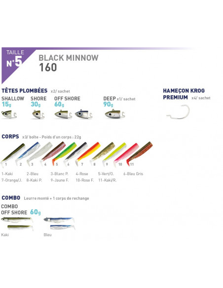 Fiiish Black Minnow 160 Shallow 15 g. Jig Head, Fb.: Kaki