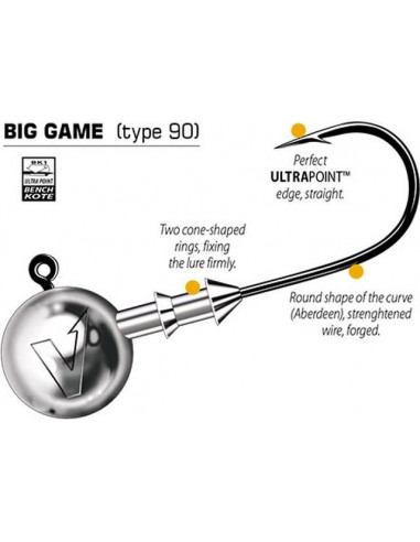 Dragon V-Point Big Game Jigkopf 10/0 - 50 g.